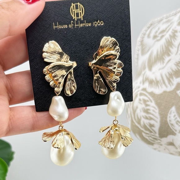 House of Harlow 1960 Statement Ginkgo  Drop Earrings ✨ - Picture 13 of 14